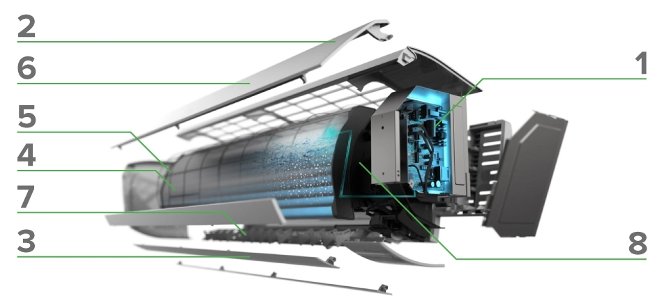 MyCond Diagram of the MHW series wall-mounted fan coil system.